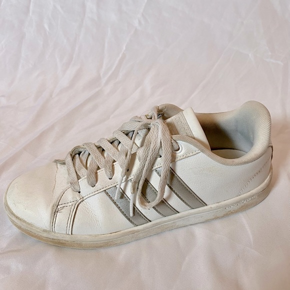 adidas Shoes Adidas White Tennis Shoes With Gray Stripes Poshmark